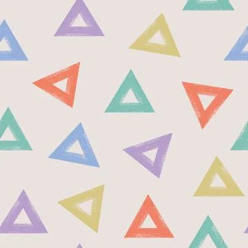 Bold brush drawn textured triangles pattern. Cute seamless abstract geometric Illustrazione stock