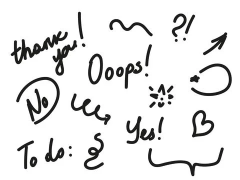Bold brush Hand drawn doodle style collection Stock Illustration
