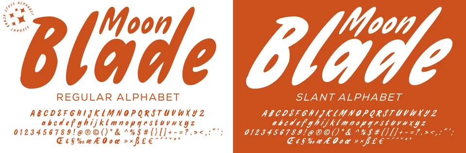 Bold Brush Script Vector Font Alphabet 库存插图