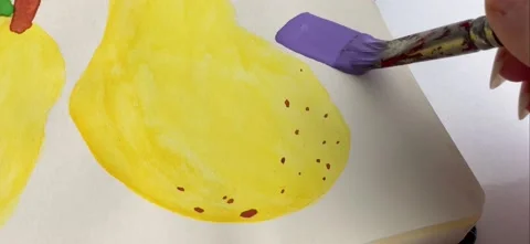 A bold brush stroke on painting Stock Footage 177959109