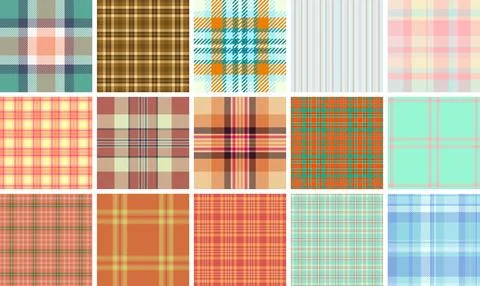 Bold check patterns with stripes and textured backgrounds. A perfect collec.. Ilustração Stock