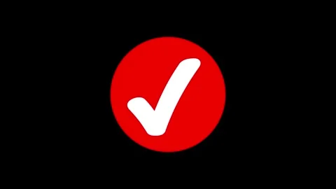 Bold checkmark inside a circle animation on a black background Stock Footage 307720007