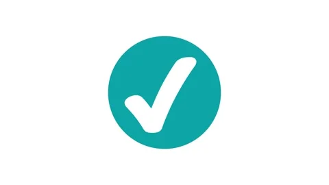 Bold checkmark inside a circle animation Stock Footage 307720029