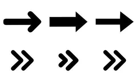 Bold Chevron and Right Arrow Interface Pack Stock Illustration