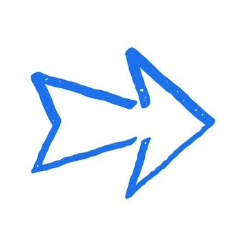 A bold, chunky arrow pointing to the right, indicating direction or the next  Stock Illustration