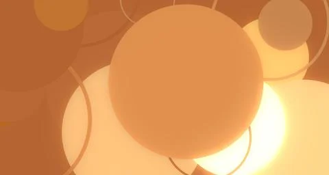 Bold chunky overlapping circles glowing gold amber tones Stock Illustration