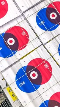 Bold Circular Designs in Silkscreen Printing Stock Photos