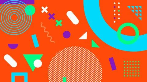 Bold Circular Elements on Orange Background Stockillustratie