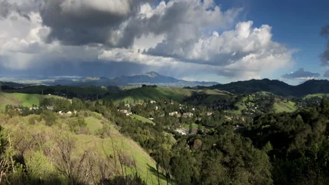 Bold clouds in the hills of Moraga Stock Footage 256497519