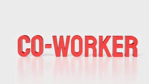 Bold Co Worker Text Concept For Business Teamwork And Collaboration 3d render Stock Illustration