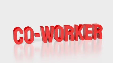 Bold Co Worker Text Concept For Business Teamwork And Collaboration 3d render Stock Illustration