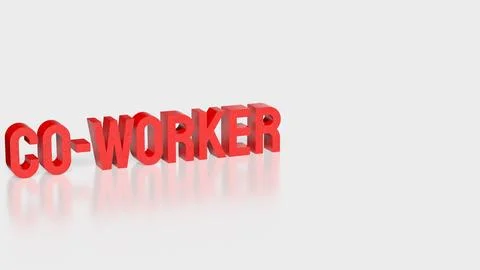 Bold Co Worker Text Concept For Business Teamwork And Collaboration 3d render Stock Illustration