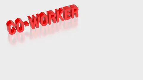 Bold Co Worker Text Concept For Business Teamwork And Collaboration 3d render Stock Illustration