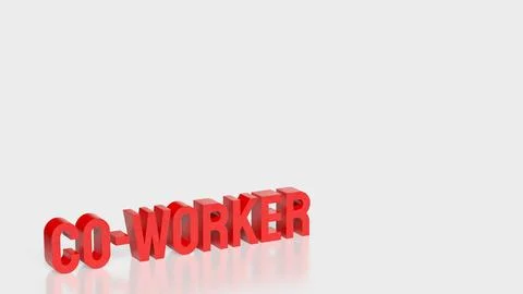 Bold Co Worker Text Concept For Business Teamwork And Collaboration 3d render Stock Illustration