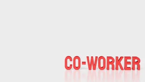 Bold Co Worker Text Concept For Business Teamwork And Collaboration 3d render Stock Illustration