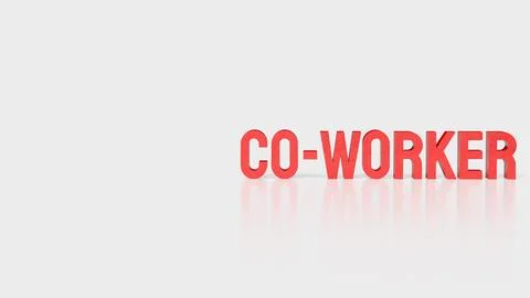 Bold Co Worker Text Concept For Business Teamwork And Collaboration 3d render Stock Illustration