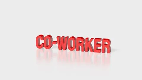 Bold Co Worker Text Concept For Business Teamwork And Collaboration 3d render Illustrazione stock