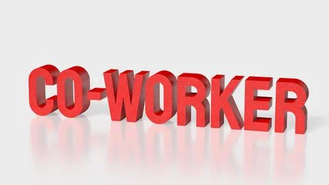 Bold Co Worker Text Concept For Business Teamwork And Collaboration 3d render Stock Illustration