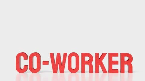 Bold Co Worker Text Concept For Business Teamwork And Collaboration 3d render Stock Illustration