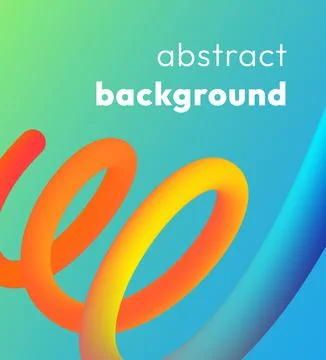 Bold color gradient spiral line abstract banner Illustrazione stock