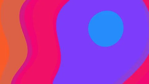 Bold colorful abstract composition featuring layered orange to pink waves on  Illustration