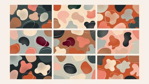 Bold colorful blob background Set Stock Illustration