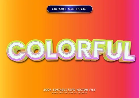 Bold colorful text editable effect Stock Illustration