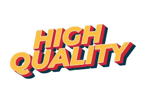 A bold, colorful text graphic featuring the words HIGH QUALITY in a retro s.. Stock Illustration