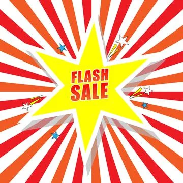 A bold comic-style flash sale background Stock Illustration
