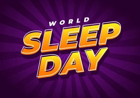 Bold comic style graphic with large yellow orange 3D text sleep day and sma.. Stock Illustration