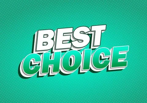 Bold comic style text Best Choice in white and teal with drop shadow on dot.. Ilustración de archivo
