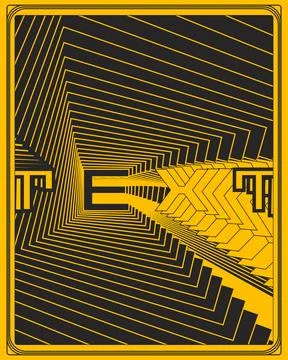 Bold Creative Typography Poster Optical Motion Visual Art Print Stock Illustration