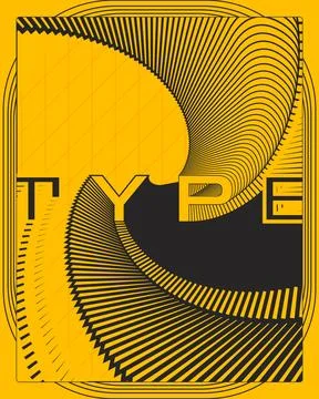 Bold Creative Typography Poster Swirling Line Composition Modern Wall Decor イラスト素材