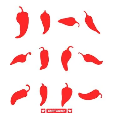 Bold Culinary Statements Chili Vector Silhouettes  Ignite Your Imagination Illustrazione stock