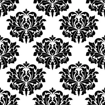 Bold damask style arabesque pattern 스톡 일러스트