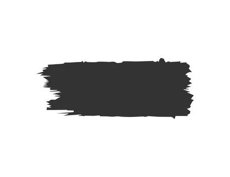 Bold Dark Brush Stroke on White Background for Modern Abstract Design Stock Illustration