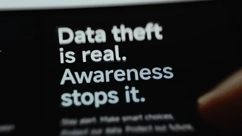 Bold Data Theft Awareness Message On Black Background 4K Stock Footage 341853299