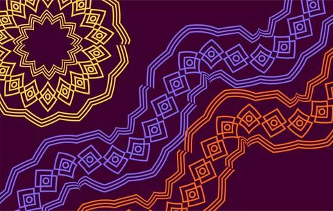Bold, decorative abstract design featuring concentric mandala shapes and fl.. Stock Illustration