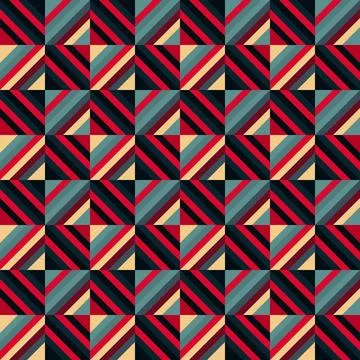 Bold Diagonal Striped Geometric Pattern with Vibrant Retro Color Block Design Stock Illustration