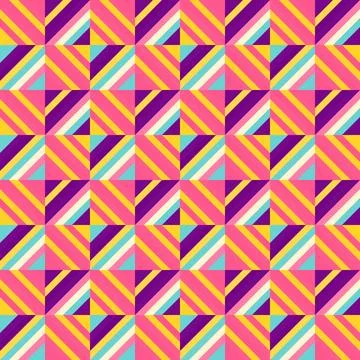 Bold Diagonal Striped Geometric Pattern with Vibrant Retro Color Block Design Stock Illustration