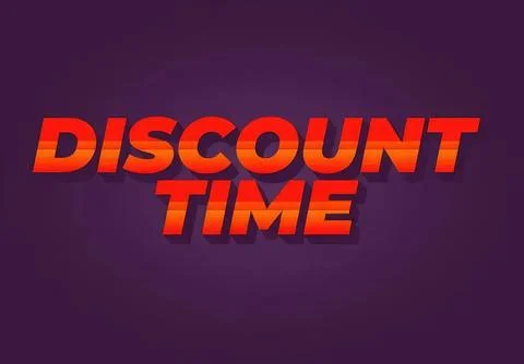 Bold discount time text with red and orange colors on dark background Illustrazione stock