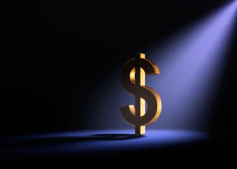 Bold Dollar in Spotlight Stock Illustration