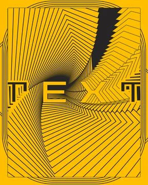 Bold Dynamic Typography Poster Yellow Black Text Based Wall Art 库存插图