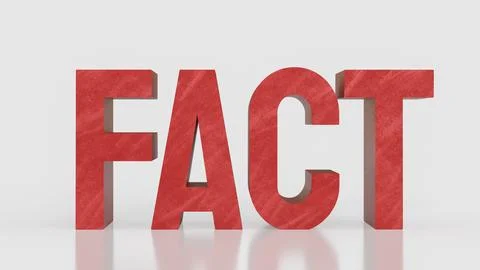 Bold Fact Statement Concept 3d render. Stock Photos