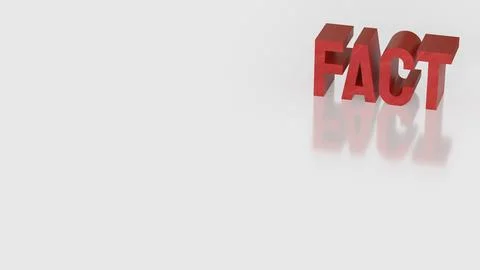 Bold Fact Statement Concept 3d render. Stock Photos