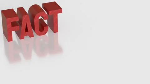 Bold Fact Statement Concept 3d render. Stock Photos