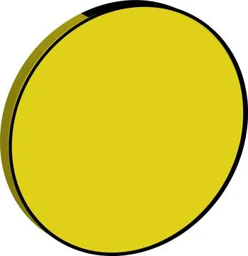 Bold, flat-styled yellow circular shape with a black border, visually repre.. Stock Illustration
