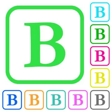 Bold font type vivid colored flat icons Stock Illustration