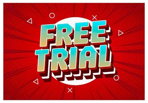 Bold free trial offer sign on red background Stock Illustration