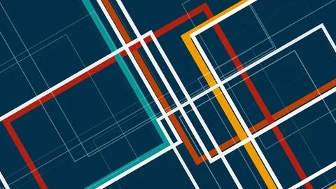 A bold geometric composition of intersecting colored bars and lines over a .. Stock Illustration